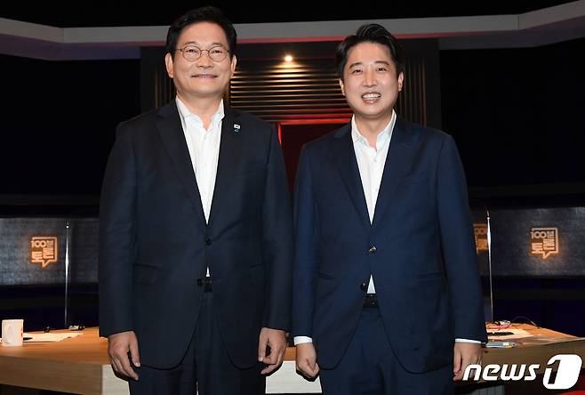 더불어민주당 송영길(왼쪽), 국민의힘 이준석 대표. 2021.9.16/뉴스1 © News1 국회사진취재단