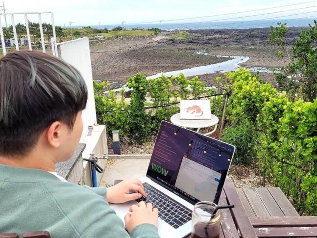 라인플러스가 시행 중인 ‘원격근무’ 제도를 통해 제주도에서 근무했던 개발자 사례[라인플러스 제공]