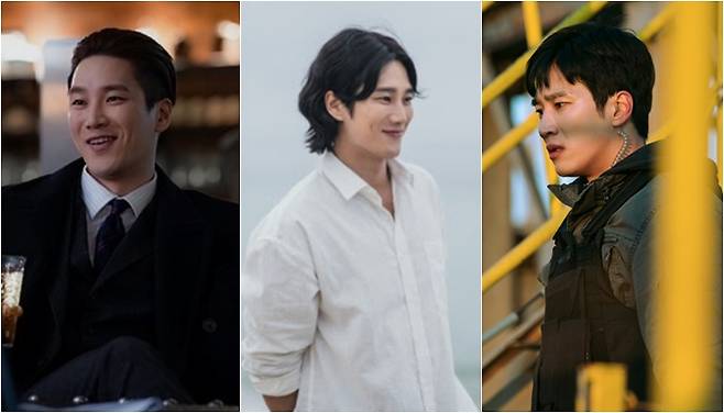 ▲ 왼쪽부터 '이태원 클라쓰', '유미의 세포들', '마이네임'의 안보현. 출처|스틸, 방송화면 캡처