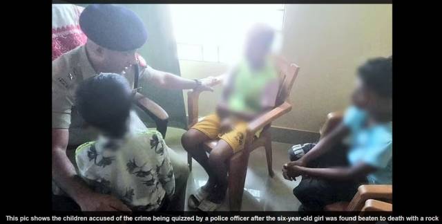 인도에서 6세 소녀를 살해한 혐의로 11세 소년 두 명이, 이를 도운 혐의로 8세 소년이 체포됐다. 데일리 메일 홈페이지 캡처
