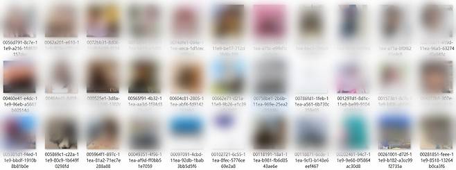 25일 자신을 골드스푼 해킹범이라고 주장한 A씨가 보내온 골드스푼 회원 일부의 사진 파일 자료. 김지헌 기자