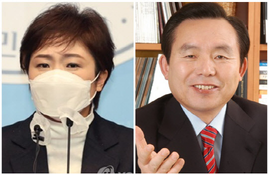 이언주(왼쪽) 전 국회의원과 이인제 전 의원. 이인제 페이스북, 연합뉴스