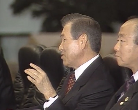 1991년 한중 정상회담에서 발언하는 노태우 당시 대통령과 배석한 이상옥 외무장관. 노 전 대통령은 이 자리에서 북한 비핵화 등을 강조했다. (KBS 뉴스 캡처)