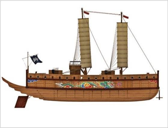 국립해양문화재연구소가 학술 연구를 통해 1/30 크기로 복원한 판옥선 [자료 문화재청]