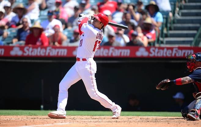 지난 7월 시즌 33호 홈런을 기록한 오타니 쇼헤이.&nbsp; &nbsp;로이터 연합