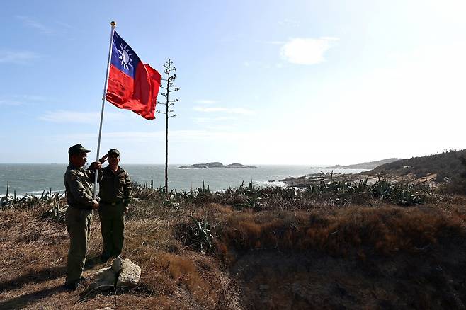 중국 본토에 가까이 붙어 있는 대만령 진먼다오(金門島)의 모습. [로이터]