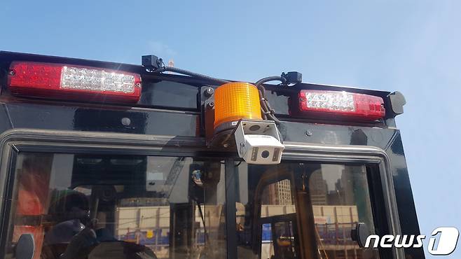 AI 영상인지 장비협착방지시스템.(제공=현대건설)© 뉴스1