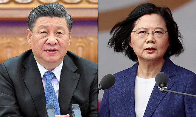 시진핑 중국 국가주석(왼쪽), 차이잉원 대만 총통. 신화·EPA연합뉴스