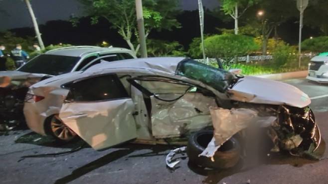 지난해 6월 발생했던 10대 청소년 무면허 운전 사고 현장 모습.