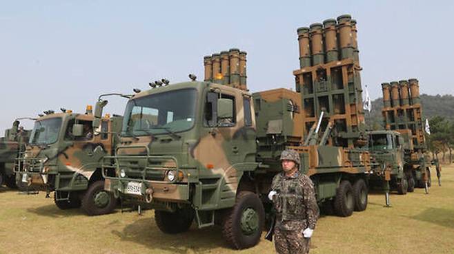 2017년 국군의날 행사에 공개된 천궁-Ⅱ 발사대
