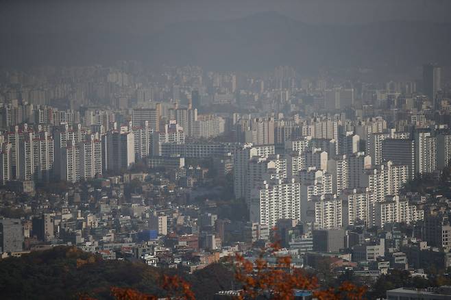 11월 남산에서 바라본 서울 시내 아파트 모습. (사진=연합뉴스)