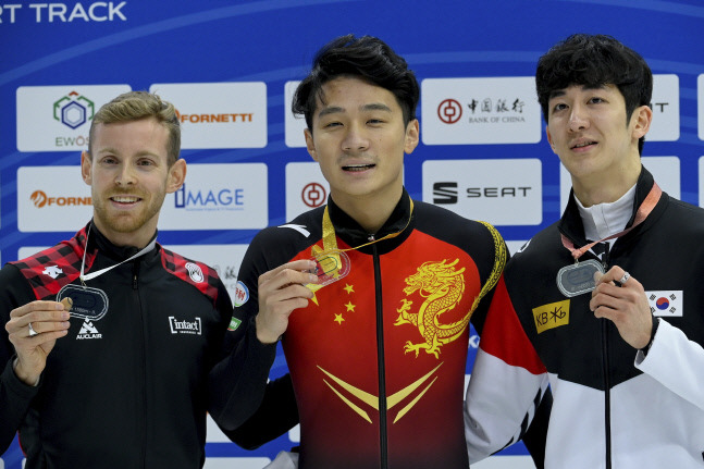 남자부 1500m 동메달을 따낸 박장혁(오른쪽). 데브레첸 | AP연합뉴스