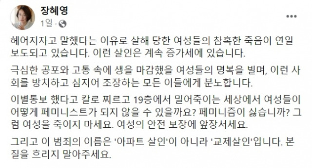 장혜영 정의당 의원 페이스북 캡쳐