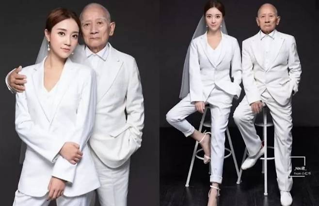 할머니와 웨딩사진을 찍지 못한 할아버지를 위해 함께 콘셉트 사진을 찍은 손녀가 악플 테러를 당하는 일이 벌어졌다. SNS 캡처