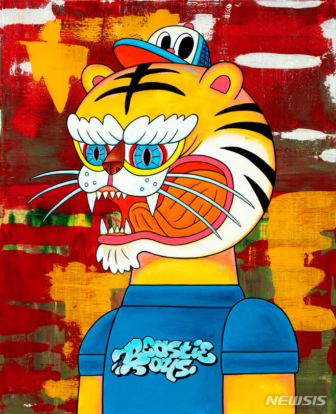 [서울=뉴시스]YP 개인전, Tiger Man Bust_Acrylic on canvas_80x65cm_2021
