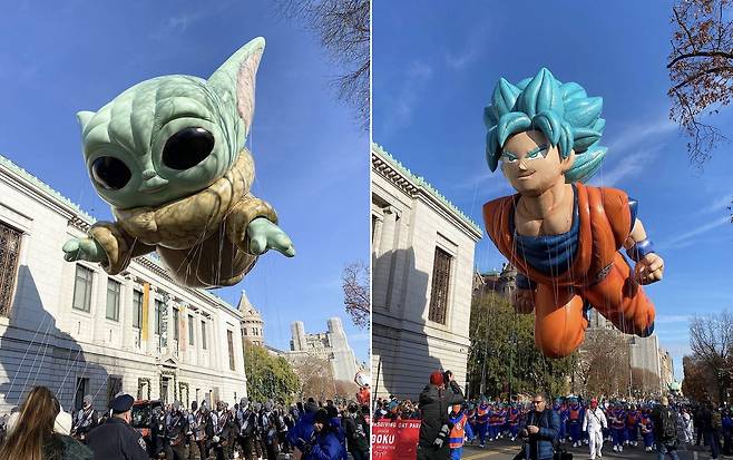 아기 요다(왼쪽)와 일본 애니메이션 드래곤볼 캐릭터 /메이시스 인스타그램