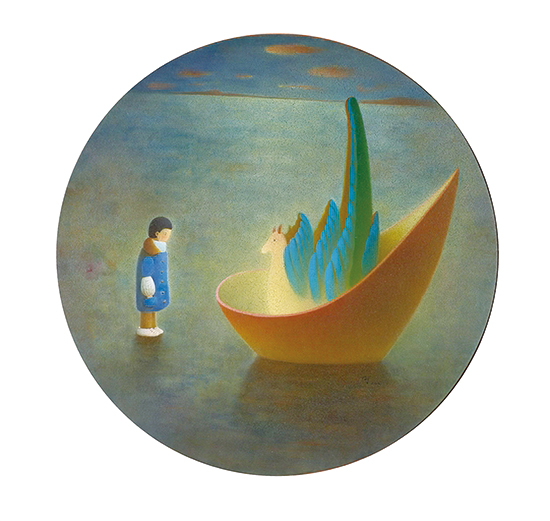 ‘드래곤 보트(The Dragon Boat, 2010년)’. 자신의 외로웠던 어린 시절을 반추해 아이들의 고독함을 표현한 작품이다.