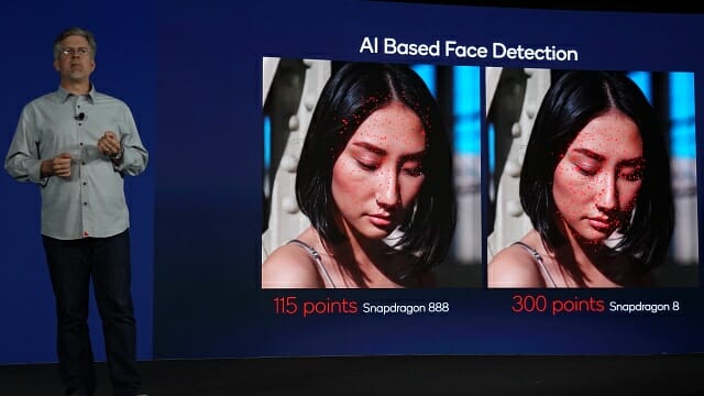 얼굴 인식과 왜곡된 사진 보정에도 AI 엔진을 활용한다. (사진=지디넷코리아)