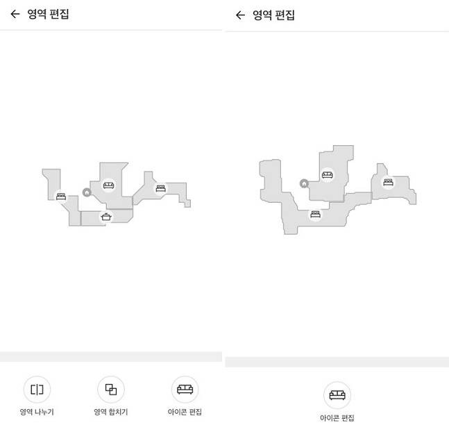코드제로R9의 경우 씽큐앱에서 도면 편집이 가능했지만, M9은 불가능했다. /사진=백유진 기자 byj@