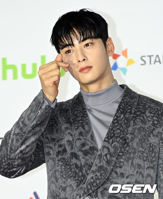 On the afternoon of the 2nd, 2021 Asia Artist Awards (2021 AAA) red carpet event was held at KBS Arena Hall in Gangseo-gu, Seoul.Astro Cha Eun-woo poses: 2021.12.02