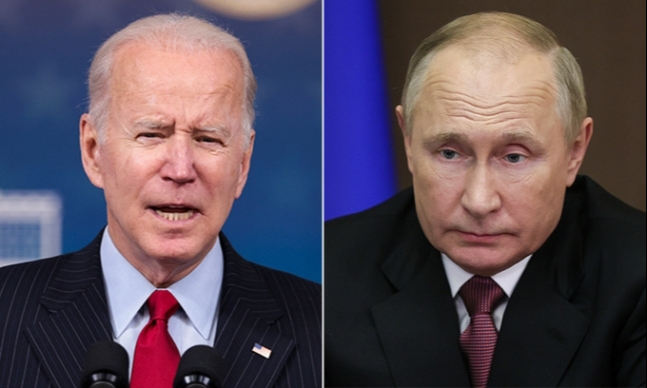 조 바이든 미국 대통령(왼쪽)과 블라디미르 푸틴 러시아 대통령. 연합뉴스