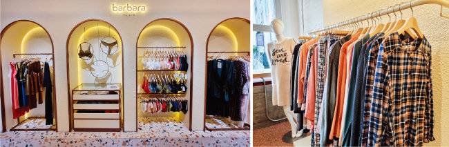 2층에서는 란제리 외에도 다양한 패션 제품을 판다. [구희언 기자]