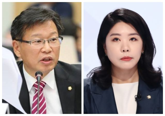 이양수 국민의힘 대선 선거대책위원회 수석대변인(왼쪽)과 신현영 더불어민주당 대선 선대위 대변인. /이양수 페이스북 및 연합뉴스