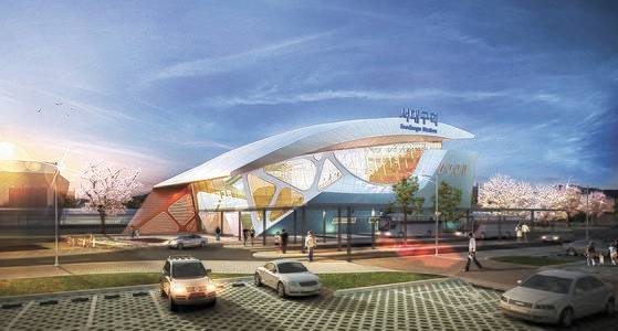 2020년 개통 예정인 서대구 KTX역 투시도.대구시