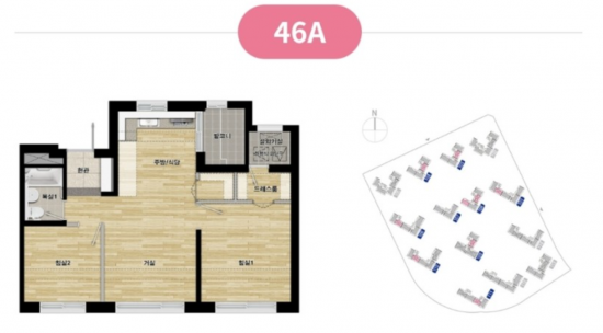 과천주암 지구 신혼희망타운 46㎡(전용면적) 주택형 평면도