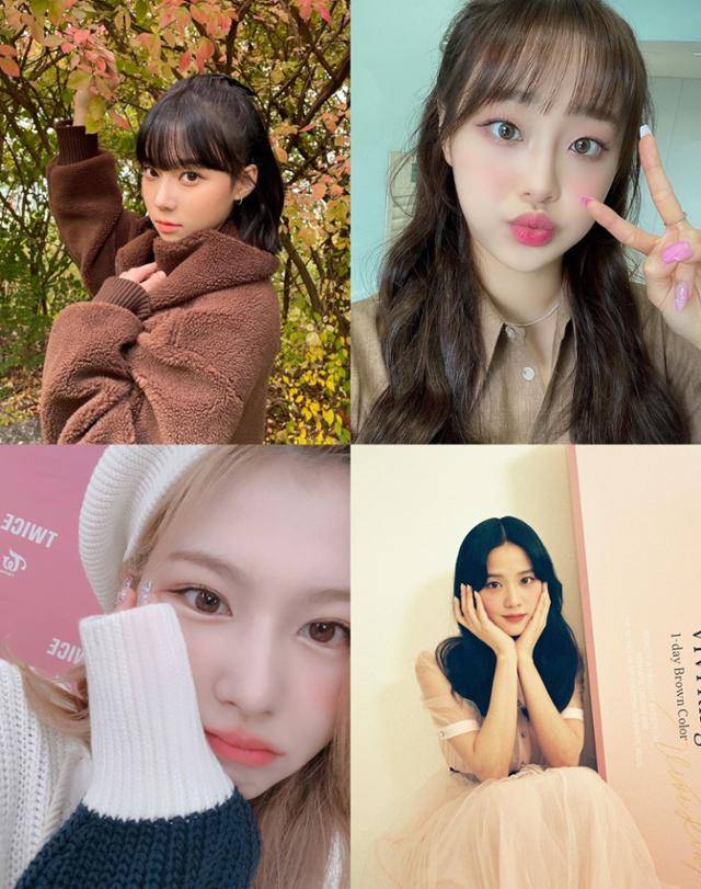 귀엽고 순한 인상, 동글동글한 눈매가 사랑스러운 느낌을 돋보이게 만드는 '강아지상' 스타들. 에스파 윈터·이달의 소녀 츄·트와이스 사나·블랙핑크 지수 SNS
