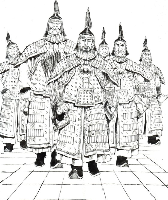 웹툰 '칼부림'에서 후금군의 장수가 된 주인공 함이(가운데) [자료 네이버 웹툰]