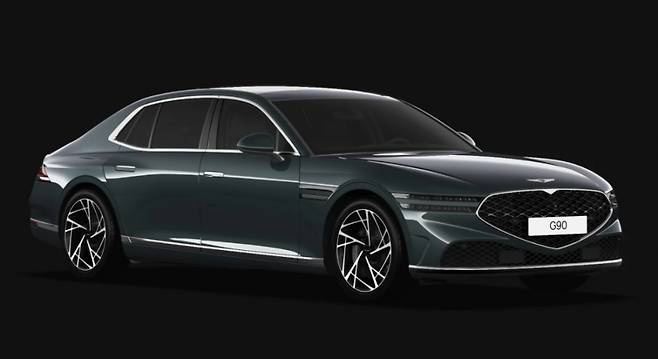 한라산 그린 컬러가 적용된 신형 G90=제네시스 홈페이지 캡처