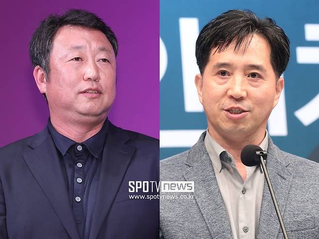 ▲ LG 차명석 단장(왼쪽)과 삼성 홍준학 단장 ⓒ스포티비뉴스DB
