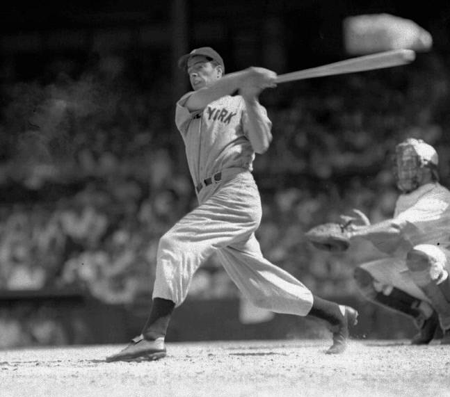 1941년 56연속경기안타 행진을 벌일 때의 뉴욕 양키스 외야수 조 디마지오의 타격. AP연합뉴스