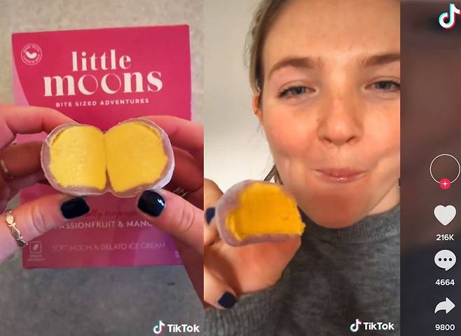 유럽 SNS에서는 모찌 아이스크림 후기 작성이 유행처럼 번지고 있다[틱톡 캡처]