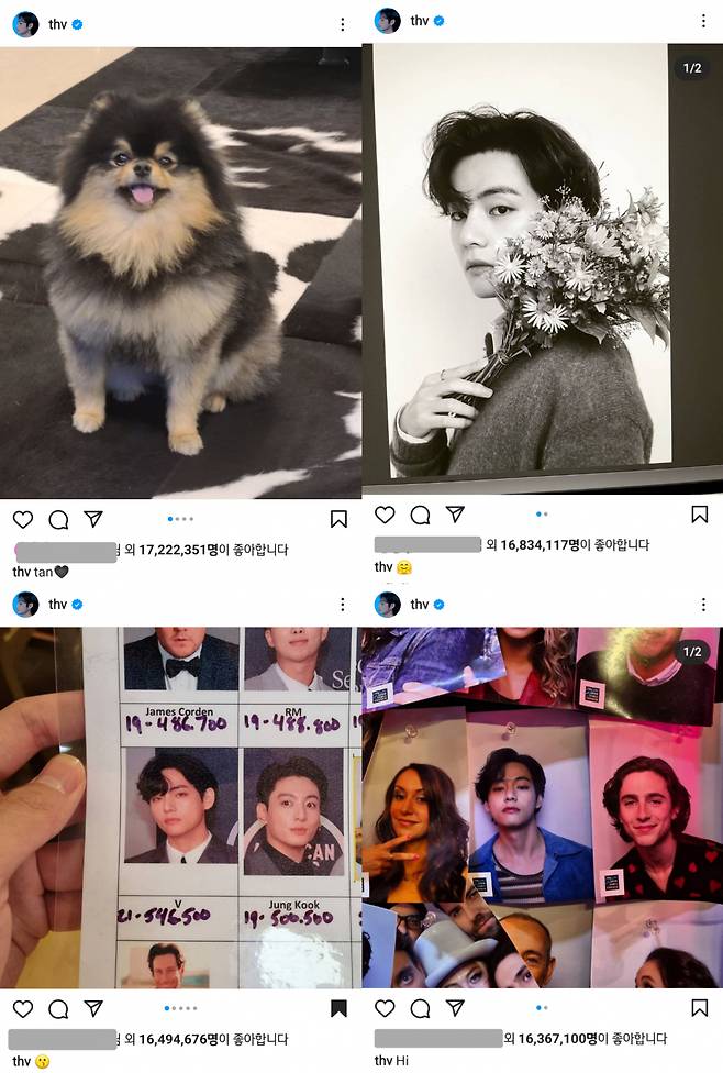 방탄소년단 뷔, 인스타 韓남자 팔로워 1위+좋아요♥ 아시아新..'인스타 제왕'