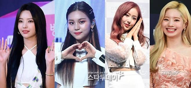 새해 맹활약이 기대되는 1998년생 (여자)아이들 소연, 비비지 엄지, 신비, 트와이스 다현(왼쪽부터). 사진| 스타투데이 DB