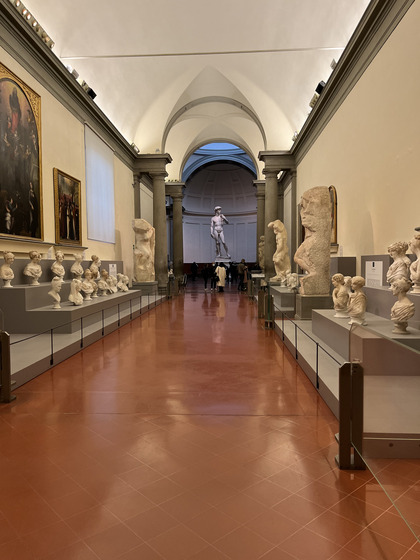 The Galleria dell'Accademia di Firenze, home of Michelangelo’s David, is almost deserted in Florence, Italy, last month.