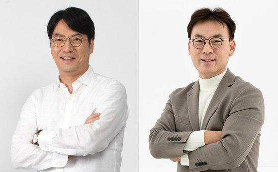 넷마블의 이승원(왼쪽) 글로벌 총괄 사장과 도기욱 신임 각자 대표 내정자.