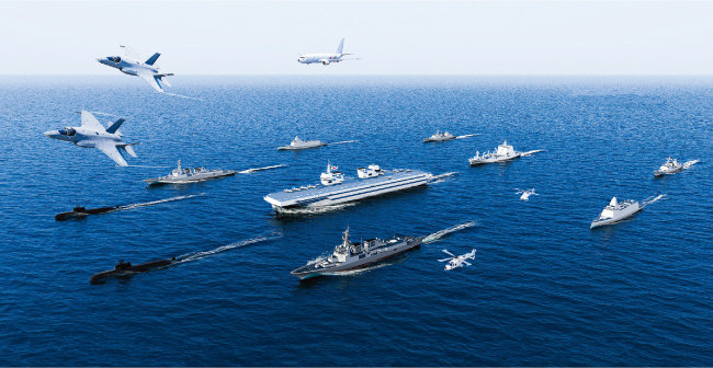 한국형 항공모함 전투단 개념도. [사진 제공 · 해군]