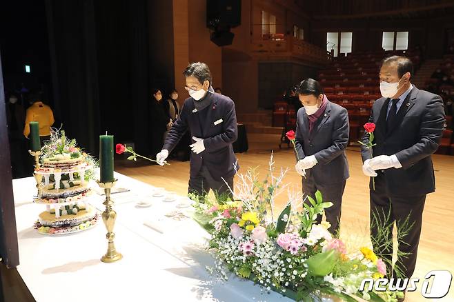 (고창=뉴스1) 박제철 기자 = 동학농민혁명 최고의 지도자인 전봉준 장군 탄생 제166주년 기념식이 태생지인 전북 고창에서 개최됐다. © 뉴스1