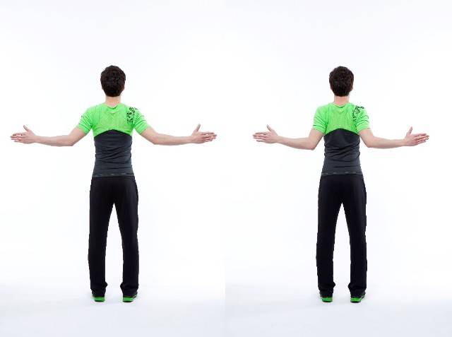 굽은 어깨를 펴는 운동/사진=수원나누리병원 제공