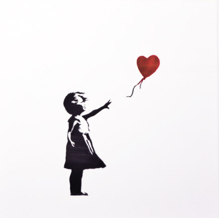 ‘풍선과 소녀(Girl & Balloon)’는 반전을 대표하는 뱅크시의 작품이다.