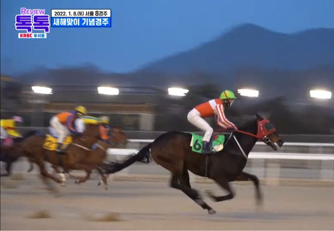 [사진]새해맞이 기념경주 우승한 센스쟁이와 조한별 기수 /한국마사회 제공