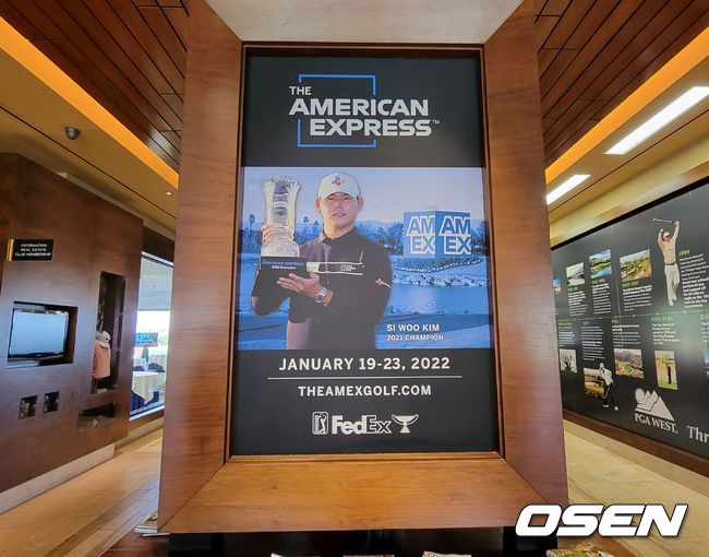 [OSEN=라킨타(미 캘리포니아주), 이사부 통신원] PGA 투어 아메리칸 익스프레스가 열리는 캘리포니아주 라킨타의 PGA 웨스트 클럽하우스에 걸려 있는 대회 포스터.
