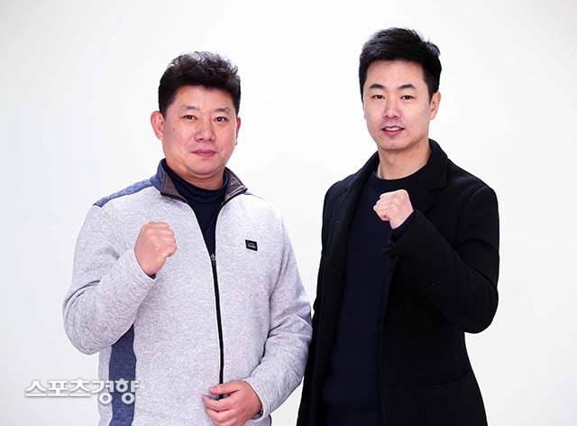 오광헌 여자탁구대표팀 감독(왼쪽)과 주세혁 남자탁구대표팀 감독 | 대한탁구협회 제공