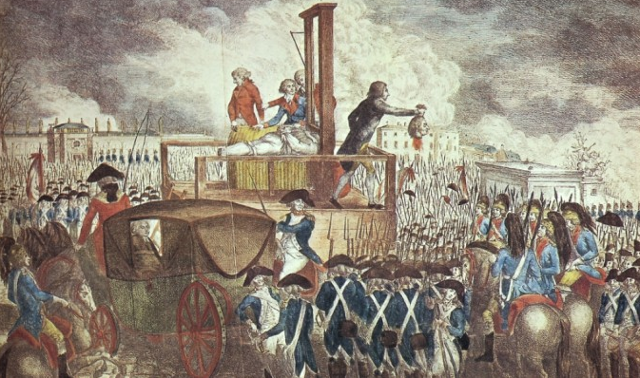 1793년 루이 16세 처형 장면을 묘사한 그림. 위키피디아
