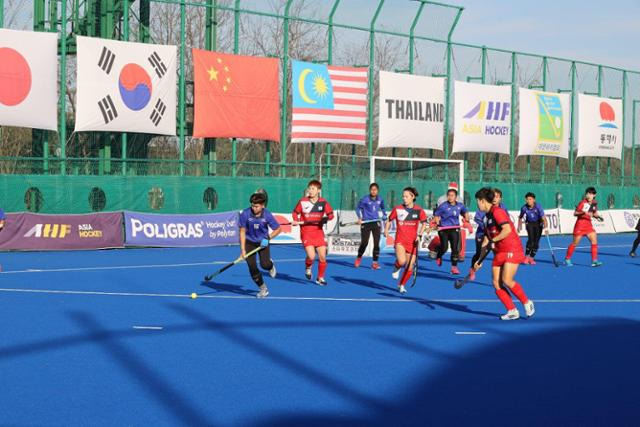 한진수 감독이 이끄는 한국은 12월 6일 강원도 동해 썬라이즈 국제하키경기장에서 열린 대회 이틀째 태국과 경기에서 3-0으로 이겼다.대한하키협회 제공.