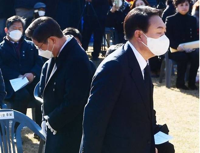 (왼쪽부터) 이재명 더불어민주당 대선 후보, 윤석열 국민의힘 대선 후보 / 사진=연합뉴스