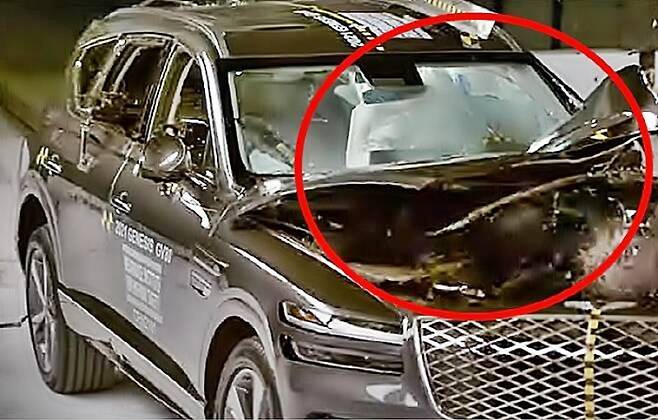 GV80 IIHS 충돌테스트 [사진 출처 = IIHS]